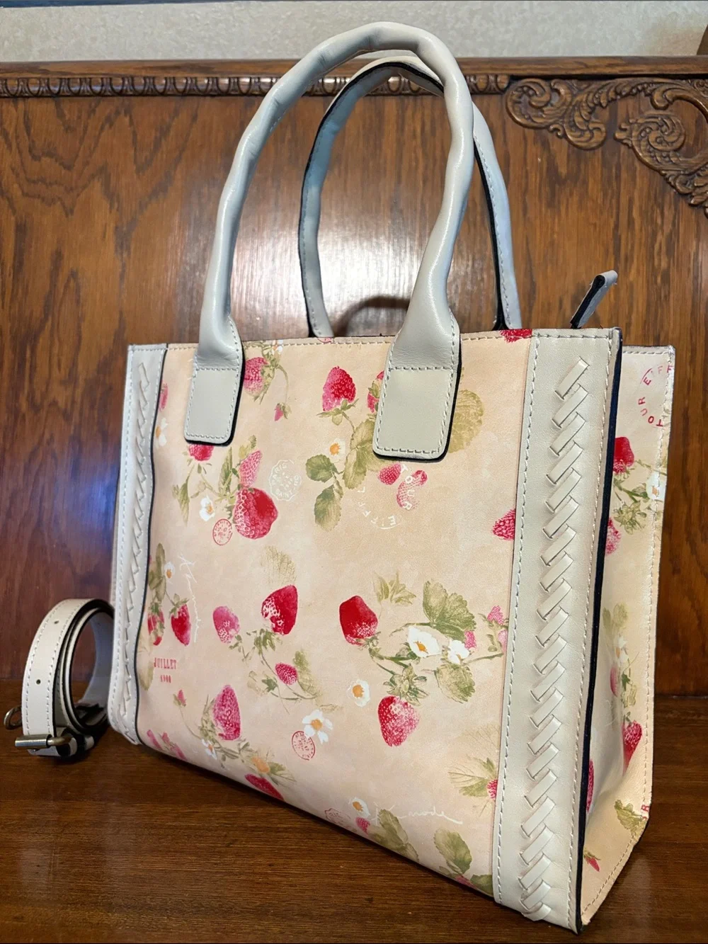 NWT-Patricia Nash-SET-Curry Tote, Fira Frame Wallet & Bag Charm-Strawberry-$337